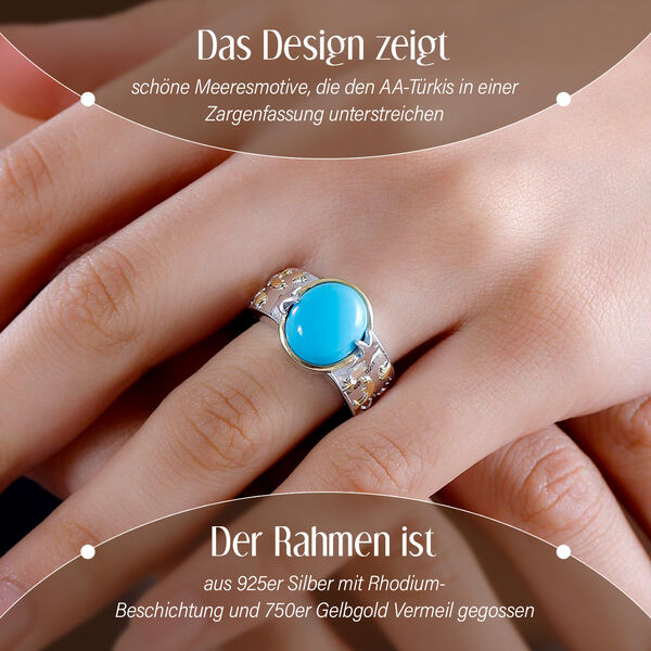 AA Sleeping Beauty T&uuml;rkis und Zirkon Ring - 4,38 ct. image number 3