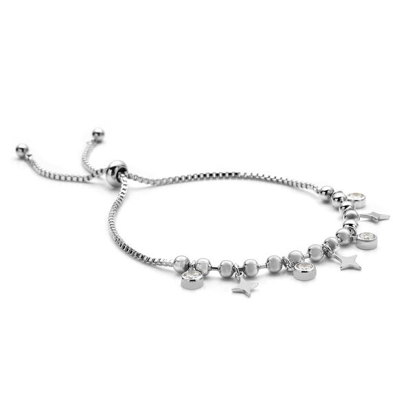 Weißer Zirkonia Bolo Armband ca. 15.25 cm Silber tone ca. 0,20 ct image number 3