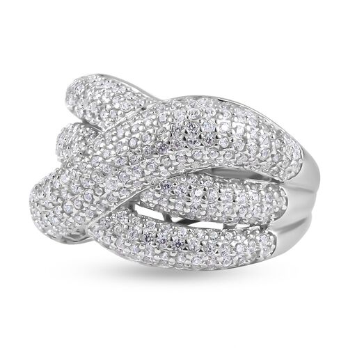 Weißer Zirkon Ring, 925 Silber rhodiniert (Größe 19.00) ca. 2.76 ct image number 0