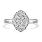 Weißer Diamant Ring, 925 Silber platiniert (Größe 20.00) ca. 0.50 ct