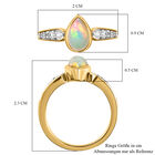 Natürlicher, äthiopischer Opal und weißer Zirkon-Ring, 925 Silber vergoldet  ca. 0,80 ct image number 6