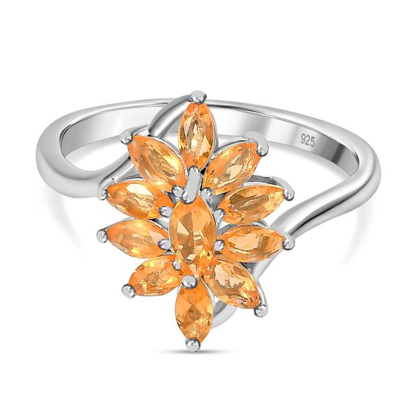 Feuer opal Ring 925 Silber rhodiniert (Gr&ouml;&szlig;e 16.00) ca. 0,63 ct