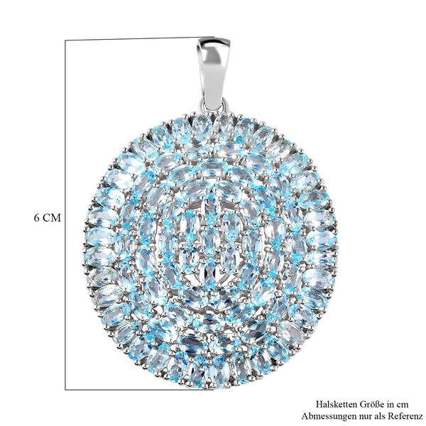Himmelblauer Topas Anh&auml;nger, 925 Silber platiniert ca. 22.61 ct image number 6