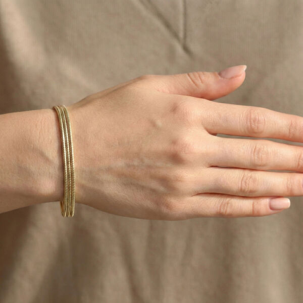 MULTI LINES SILK SNAKE 925 Silber vergoldet Armband ca. 18 cm + 2.5 cm Extender, ca. 3,15g image number 1