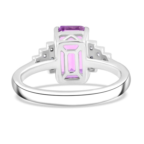 Rhapsody AAAA Patroke Kunzit, Wei&szlig;er Diamant Ring 950 Platin (Gr&ouml;&szlig;e 17.00) ca. 4,85 ct image number 4