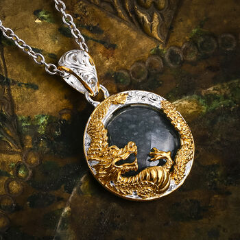 D'Joy Royal Bali EXTREM SELTEN - Nat&uuml;rlicher Olmek Jadeit Anh&auml;nger 925 Silber ca. 19.12 ct