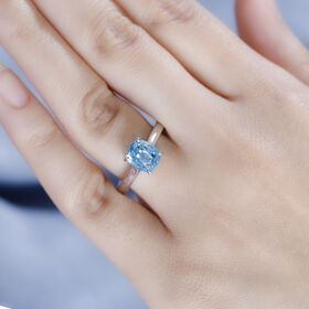 RHAPSODY AAAA blauer Zirkon Ring in 950 Platin - 5 ct.