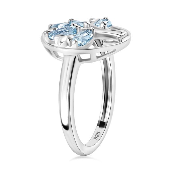 Himmelblauer Topas Ring 925 Silber platiniert (Größe 17.00) ca. 1,00 ct image number 5