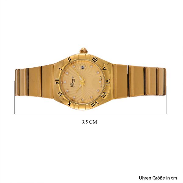 Weißer Kristall Uhren 19 cm Reiner Edelstahl Bicolor image number 8