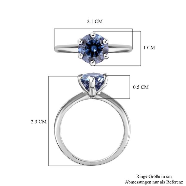 Blauer Moissanit-Ring - 1,45 ct. image number 7
