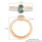 Kambodschanischer blauer Zirkon Ring 925 Silber Bicolor (Größe 17.00) ca. 1,17 ct image number 6