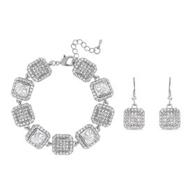 Weißer Kristall Schmuckset