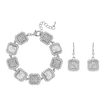 Wei&szlig;er Kristall Schmuckset