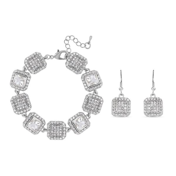 Wei&szlig;er Kristall Schmuckset