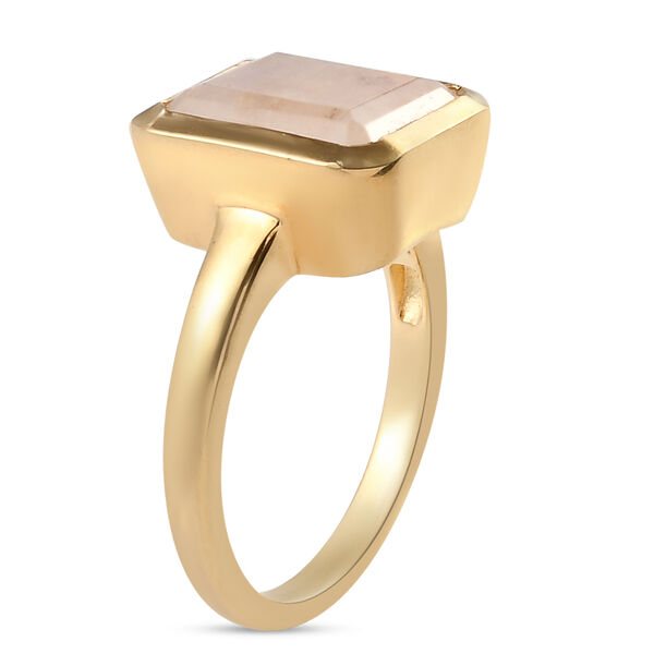 Regenbogen Mondstein Solit&auml;r-Ring, 925 Silber Gelbgold Vermeil  ca. 5,57 ct image number 5