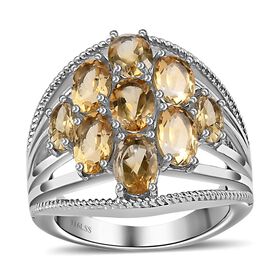 Citrin Ring, 316L Edelstahl (Größe 16.00) ca. 3.43 ct