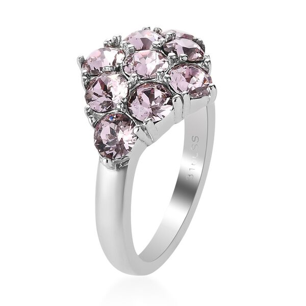 LUSTRO STELLA &Ouml;sterreichischer Amethyst Kristall Ring Edelstahl image number 4