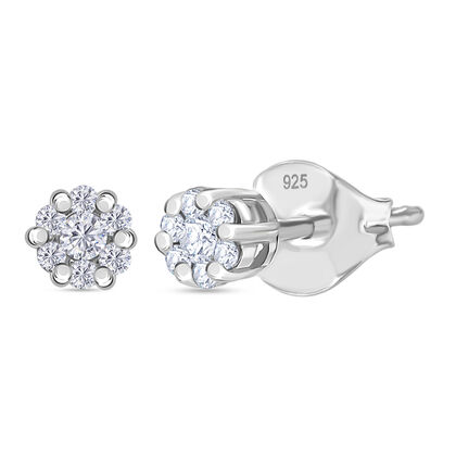 D'Joy Wei&szlig;er Diamant Ohrringe 925 Silber rhodiniert ca. 0.15 ct