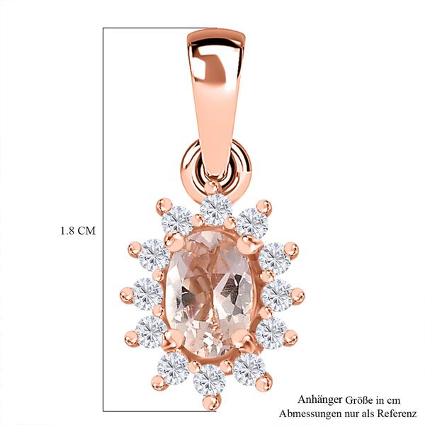 AA Morganit und wei&szlig;er Zirkon Anh&auml;nger, ca. 0,67 ct. image number 6