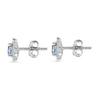 Sternchen Espirito Santo Aquamarin und Zirkon Ohrstecker