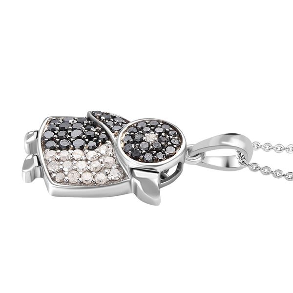 GP Italian Garden Kollektion - Wei&szlig;er und schwarzer Diamant und blauer Saphir-Anh&auml;nger mit 50 Kette - 0,54 ct. image number 4