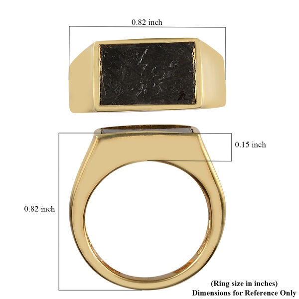 Meteorit Ring 925 Silber vergoldet  ca. 5,41 ct image number 7