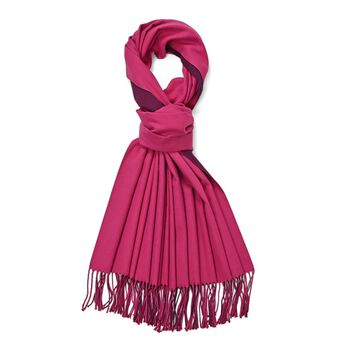 Eleganter Ombre-Schal mit Fransen, 68x180cm, Weinrot
