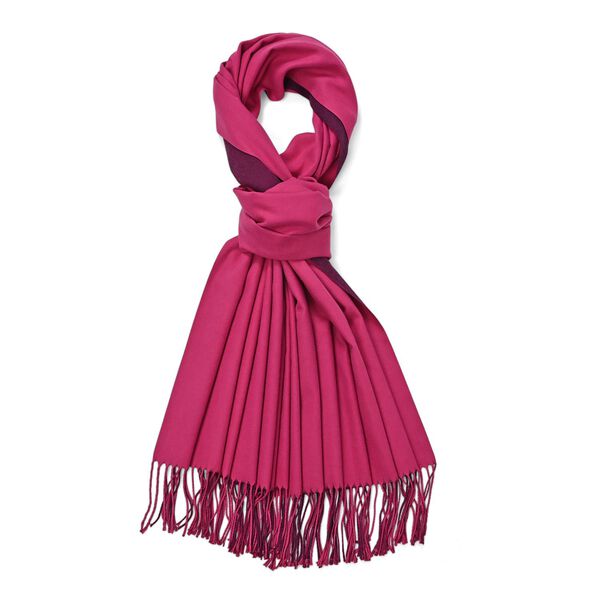 Eleganter Ombre-Schal mit Fransen, 68x180cm, Weinrot image number 2