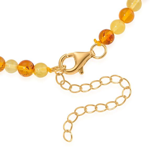 Weißes Süßwasser Perle und Bernstein Armband, 19+5cm image number 5