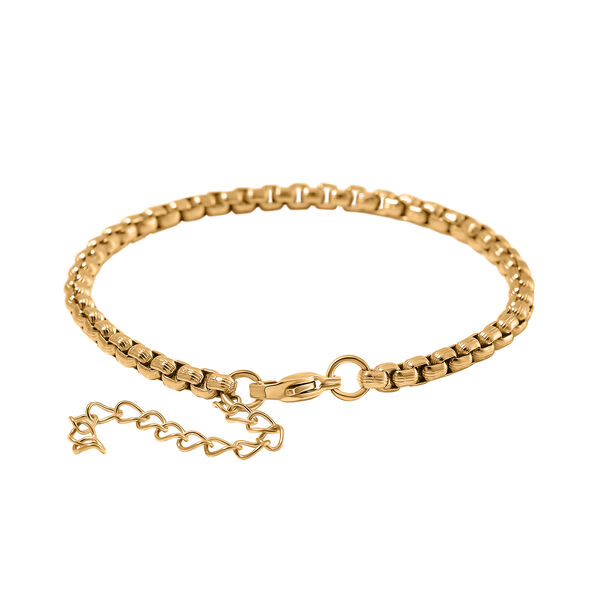 Venezianer Box Armband, Reiner Edelstahl, vergoldet, ca. 19 cm + 5 cm Extender, ca. 7,60g image number 2