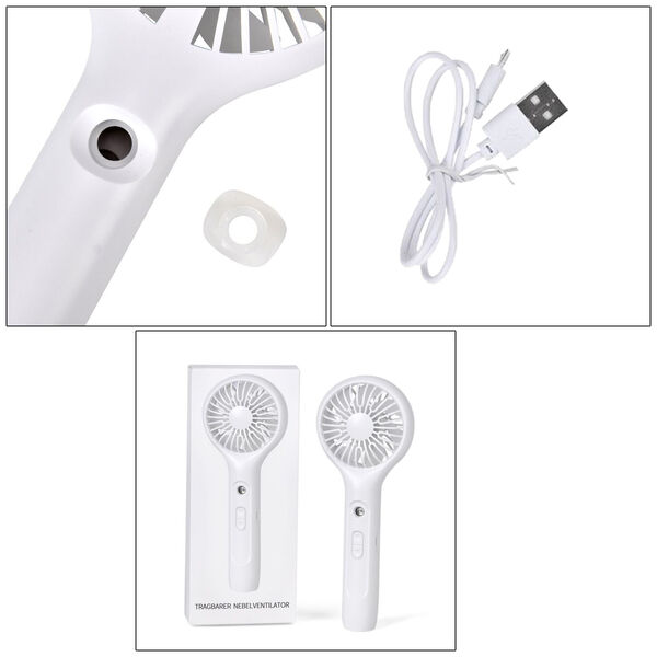 Mini-Handventilator mit Nebelspray, Weiß image number 4