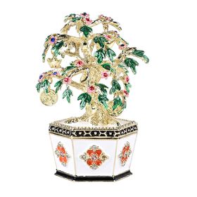 Geldbaum-Schmuckschatulle, 12x6,5 cm, Weiß-Grün