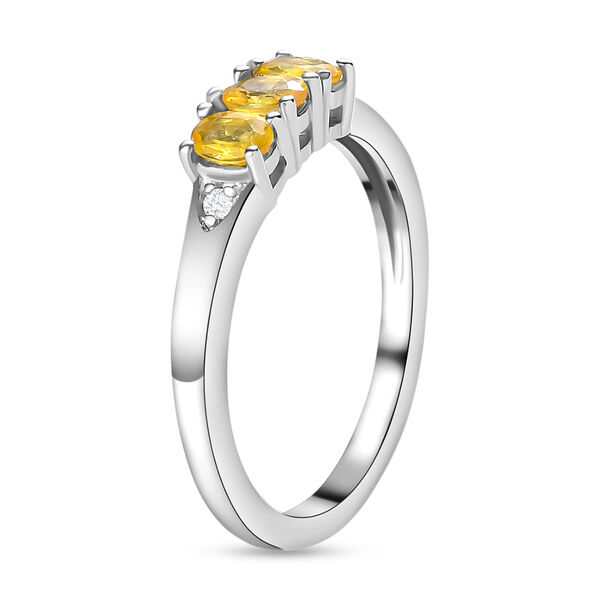 2er-Set - gelber Saphir und Zirkon-Ring und Anhänger - 1,24 ct. image number 5