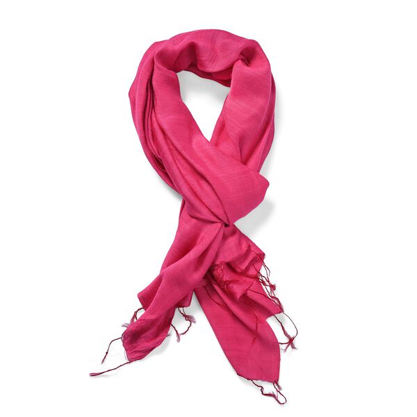 Modischer Schal aus 40% Seide und 60% Leinen, 70x200 cm, Rosa image number 5