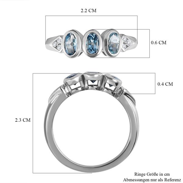 Santamaria Aquamarin und  Zirkon Ring, ca. 0,72 ct image number 7