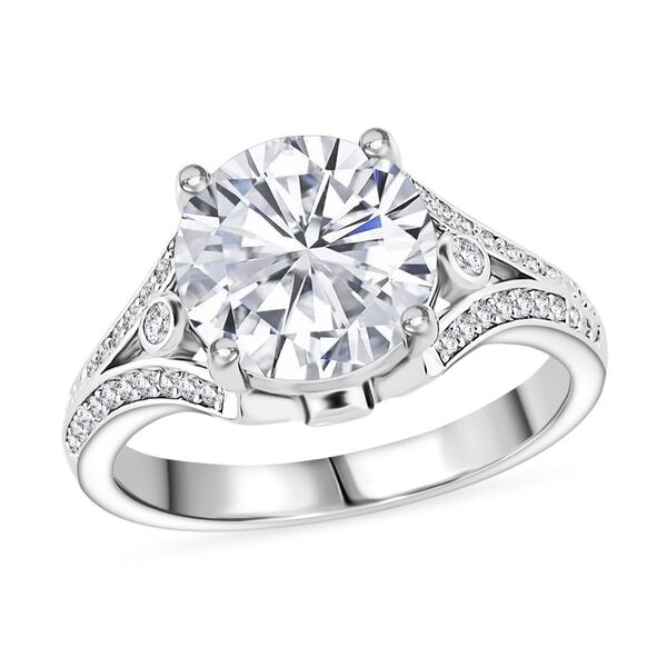 Wei&szlig;er Zirkonia Ring Nickelfreies Messing rhodiniert (Gr&ouml;&szlig;e 21.00) image number 4