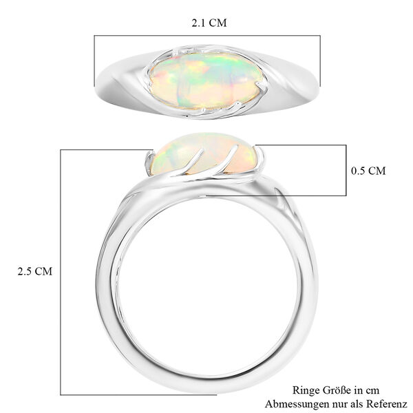 Nat&uuml;rlicher &Auml;thiopischer Opal Ring 925 Silber platiniert  ca. 0,91 ct image number 7