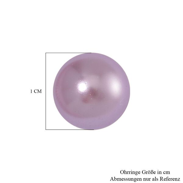 Lila Muschelkernperle Ohrringe 925 Silber vergoldet image number 6