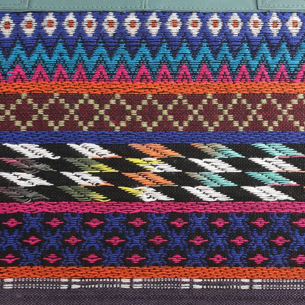 Stilvolle Weekender-Tasche mit handgewebtem Muster, Grün image number 9