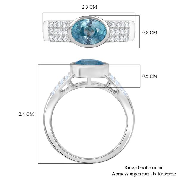 D'Joy AA blauer Zirkon und Moissanit Ring - 2,32 ct. image number 6