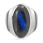AAA Labradorit Ring, Edelstahl (Größe 17.00), ca. 10.61 ct
