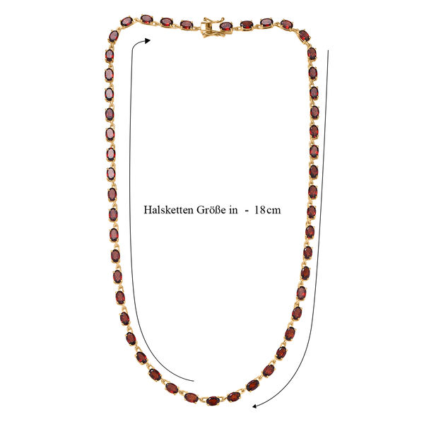 EVER TRUE Roter Granat Halskette ca. 45 cm Nickelfreies Messing ca. 28.37 ct image number 5