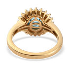 Schweizer Blautopas und Zirkon Ring 925 Silber vergoldet  ca. 2,02 ct image number 4