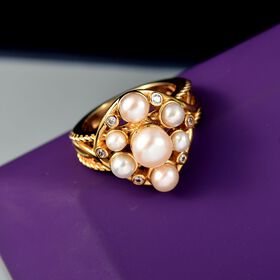 Süßwasser Perle (6-6.5 mm) Ring Nickelfreies Messing (Größe 18.00) 6.74 ct