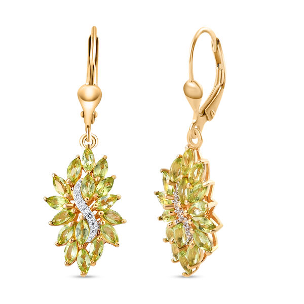 Nat&uuml;rliche Peridot und Zirkon-Ohrh&auml;nger in Silber, 2,88 ct. image number 4