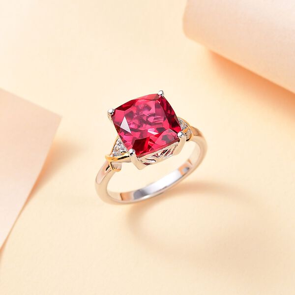 Labor Padparadscha-Saphir und Zirkon Ring - 5,82 ct. image number 1