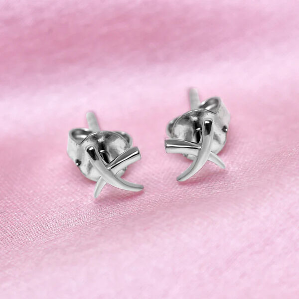 Molto Kiss Stacking Ohrstecker in rhodiniertem Silber image number 3