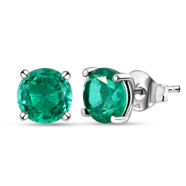 Smaragd-Triplett-Quarz Ohrringe, 925 Silber platiniert ca. 4,74 ct image number 4