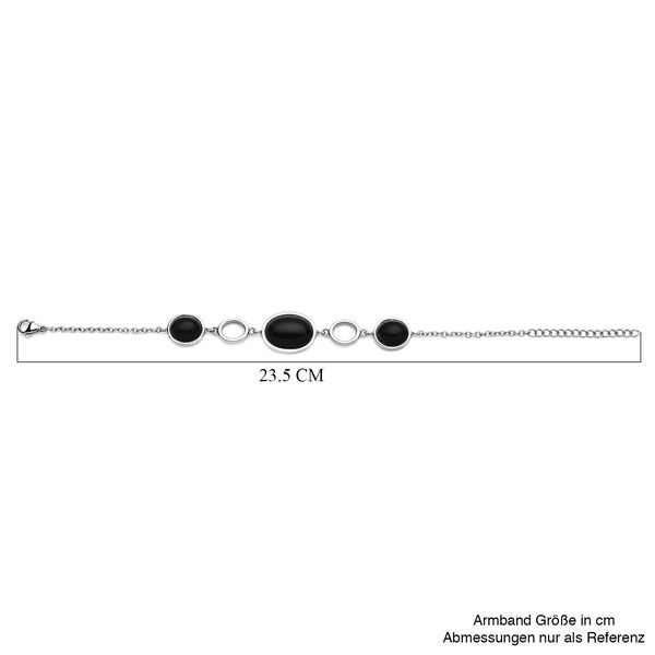 Schwarz gef&auml;rbtes Achat-Armband, ca. 19+3.5 cm, silberfarben, ca. 20,00 ct image number 7