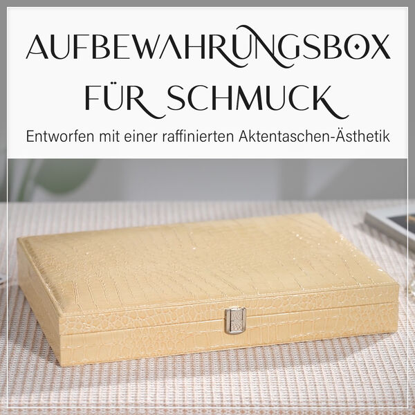 Ring Koffer, creme, Krokodilsmuster image number 3